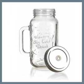 BANQUET MADEIRA dombornyomott üveg bögre, 700 ml, fedővel 04209506