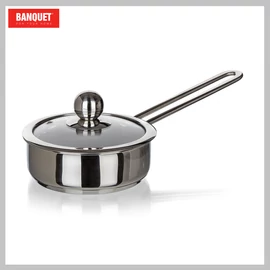 BANQUET Rozsdamentes acél serpenyő PICCOLO 14 x 5 cm, 0,75 l, fedővel 48721014