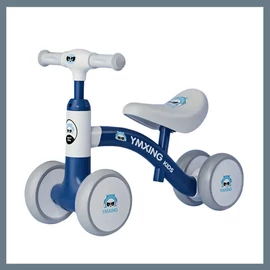 Négy kerekű, pedál nélküli bicikli gyerekeknek - Kék 601099674833524-K