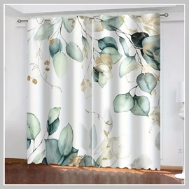 Eukaliptusz levelek mintás függöny 100 x 220 cm 2 db JA105340