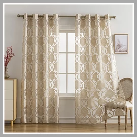 2 Paneles, Klasszikus Jacquard Átlátszó Függöny 140x260 cm, 2db LU621413-e