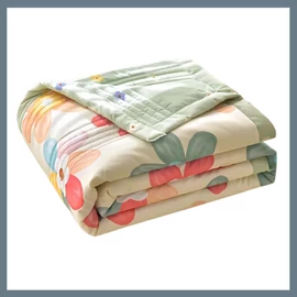 Puha légáteresztős nyári takaró 100x150cm - Színes virágok PW68406-1