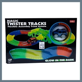 Magic Twister Tracks – Hajlítható, világító versenypálya szett 129 db-os MTT1