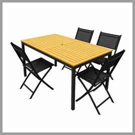 Kerti étkezőgarnitúra – 1 asztal + 4 összecsukható szék 1A4SZ