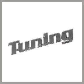 Tuning Krómozott Autóembléma – Öntapadós, Ezüst színű 35201