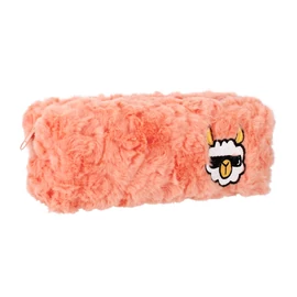 Plüss tolltartó alpaka mintával – korallszínű 490748