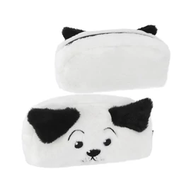 Plüss tolltartó – kutyusos mintával, fehér-fekete 502046
