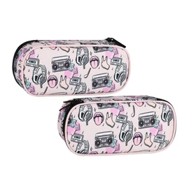 Trendi henger tolltartó – zene és pop-art mintával, rózsaszín 552325