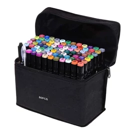 80 darabos dupla hegyű filctoll készlet tárolótáskával PAK544675