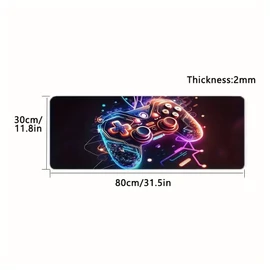 Játékvezérlő Mintás Egérpad, Csúszásgátlós– 80 × 30 cm – FF2008074