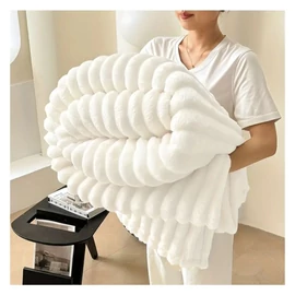 Plüss ágytakaró, fehér – KQ4353389-120F, 120 x 200 cm