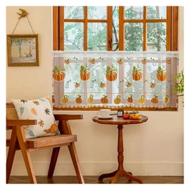 Tök mintás  hímzett, áttetsző függöny 110x55cm LF5238390-2