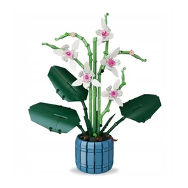 711 db-os Virágkocka Építőjáték – "Lótusz Szirmú Orchidea" Kék Cserépben 294970