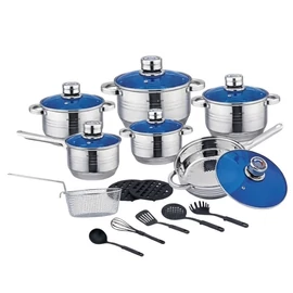 Berghome Line Exkluzív 20 Részes Rozsdamentes Acél Edénykészlet – Kék/Ezüst BL-1820