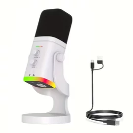 XLR/USB dinamikus RGB stúdió mikrofon fehér AX5261761-F