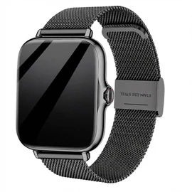 ERUN Fekete Okosóra 1,84” HD Kijelzővel + Ajándék Fekete Szíj DV10033748-B