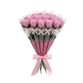 20 db Szálanként Csomagolt Illatos Szappanrózsa Díszdobozban - Világos Rózsaszín JA3008169-R