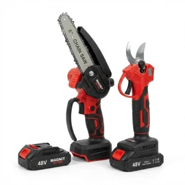 Magnit 48V Akkumulátoros Kerti Szett Mini Láncfűrész + Elektromos Metszőolló M-1012