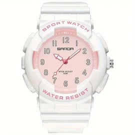 Divatos női sportos óra fehér-rózsaszín CF68603