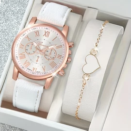 Női kvarcóra divatos szett karkötővel QM3157943