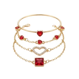 Rubinvörös Szenvedély – 4 db-os Elegáns Karkötő Szett GP564671-P