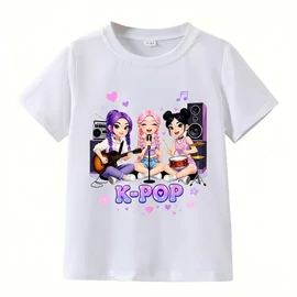 K-POP Energikus Lánybanda – Képregényes Rövidujjú Póló 65M2K5G420-1