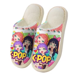 Pehelykönnyű K-POP Rajzfilm Mintás Női Szobapapucs – Csúszásgátlós Talppal AT12745805