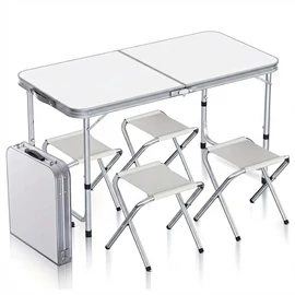 Összecsukható Kemping Szett – 120 cm-es asztal + 4 db szék XJ3238736