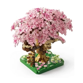 Sakura fa ház építőkocka készlet 1000 darabos - Rózsaszín LD10652934-4