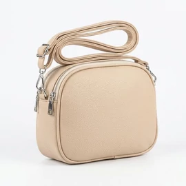 Női mini oldaltáska cipzáras rekesszel bézs Taska-009