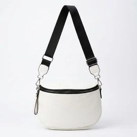 Női oldaltáska széles vállpánttal  - fehér Taska-015