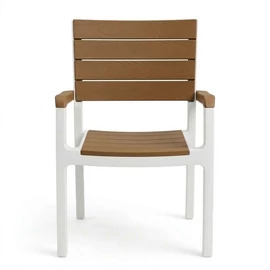 Platinyum fehér-barna fahatású műanyag kerti szék PM-02