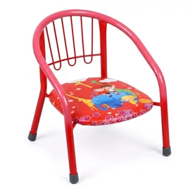 Piros fémvázas gyermekszék - elefántos és zsiráfos mintával GEZ-01P