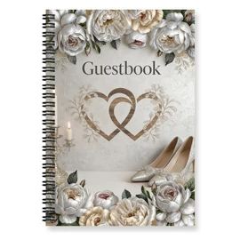 Esküvői vendégkönyv spirálkötéssel, virágos borítóval 52MVX57K07