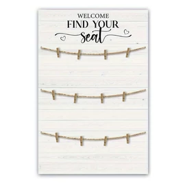 Esküvői ülésrend tábla csipeszekkel 30×45 cm NJ5111150