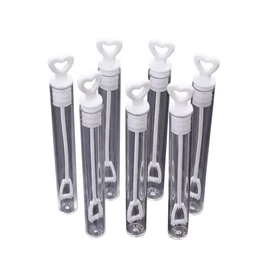 20 darabos szív alakú mini esküvői buborékfújó készlet – Hófehér BW3009219