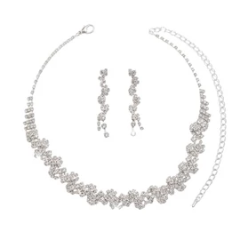 Kristályos esküvői ékszer szett – Nyaklánc és fülbevaló KP851535