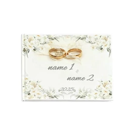 Személyre szabható esküvői vendégkönyv – Elegáns virágos dizájnnal KX10456285