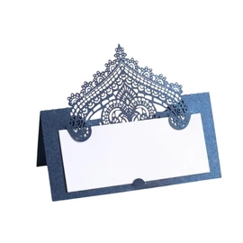 Kék csipke ültetőkártya - 50 db-os szett VV05330-B