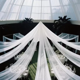 6 db elegáns áttetsző mennyezeti függöny fehér UR12265667