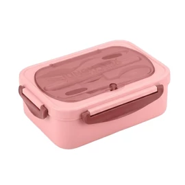 Rózsaszín Uzsonnásdoboz Rekeszekkel és Evőeszközökkel 07270_R