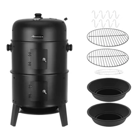 Kaminer 3 az 1-ben faszenes grill füstölővel hőmérővel 2 ráccsal 00027323