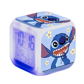 Disney Stitch Digitális Ébresztőóra – Nevetős Stitch Sárga Virágokkal 57MK85XGK1-A