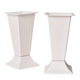 Modern Négyzetes Növénycserepek – Fehér műanyag 6KM365WWW7-2