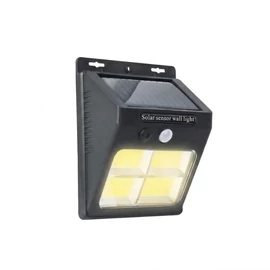 Napelemes fali kültéri LED lámpa mozgásérzékelős 4 COB YX-601COB-4