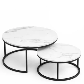 Márvány Hatású 2 az 1-ben Dohányzóasztal Szett STL14