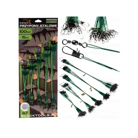 Hokkaido acél előkék csukázáshoz 100db 5 méretben 15-28cm W25000-Z