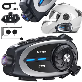 Bluetooth motoros sisak kihangosító intercom kamerával q29 10185