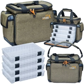 Hokkaido nagy horgásztáska – 30×40×20 cm, 6 rekeszes W13081