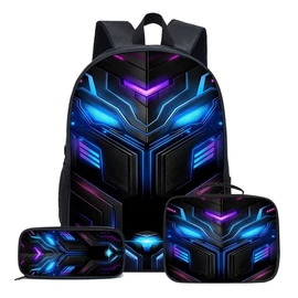 3 részes Cyberpunk hátizsák szett kék-lila mintával 55M4551905-1